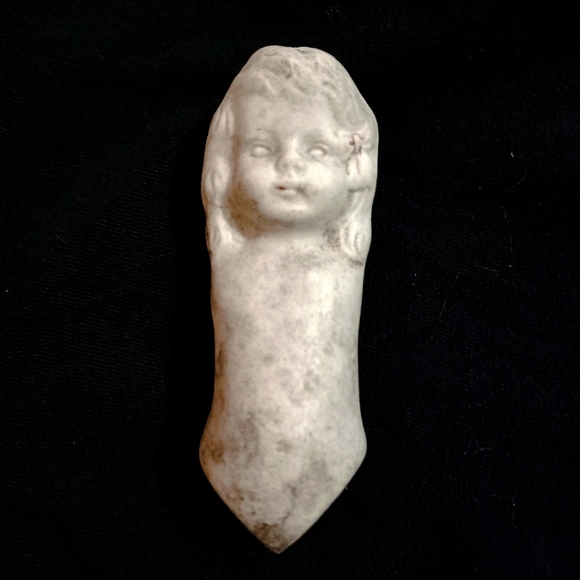 L.W. Co. Nippon Early 1900's Bisque Porcelain Doll Head/Torso 4" - Picture 1 of 5